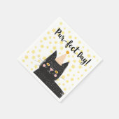 黒おもしろい猫パーフェクトデイ誕生日 スタンダードカクテルナプキン (角)