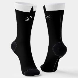 黒おもしろい猫ヘッドソックス ソックス