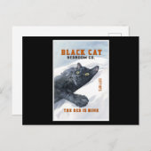 黒おもしろい猫ベッドルームザベッドズミーン猫好き ポストカード (正面/裏面)