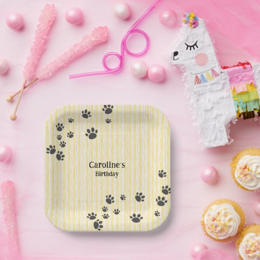 黒おもしろい猫ポーズ動物愛好家誕生日 ペーパープレート (パーティー)