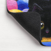 黒おもしろい猫マウスキルト マウスパッド (コーナー)