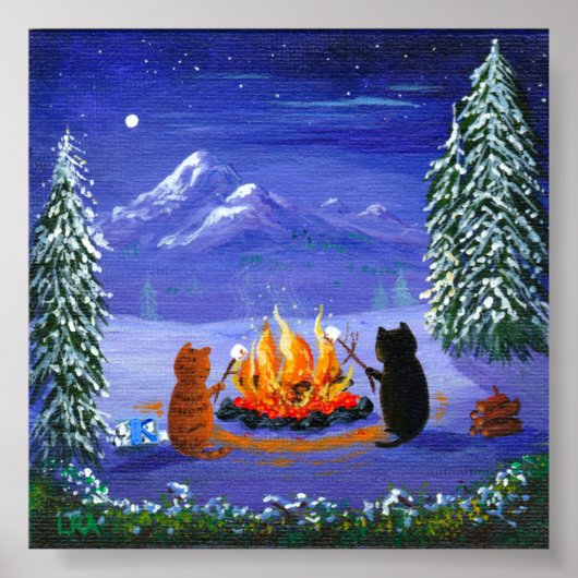 黒おもしろい猫マウス作成 ポスター (正面)