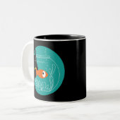 黒おもしろい猫マグカップ – Kurocatto Two-Tone Coffee C ツートーンマグカップ (正面左)