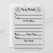 黒おもしろい猫怒ハローウィンパーティ招待状 招待状 (裏面)