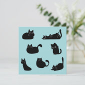 黒おもしろい猫誕生日 カード (スタンド正面)