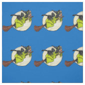 黒おもしろい猫飛んでいるの月と箒の魔女 ファブリック (見本)