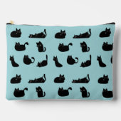 黒おもしろい猫 アクセサリーポーチ (正面)