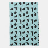 黒おもしろい猫 キッチンタオル (縦)