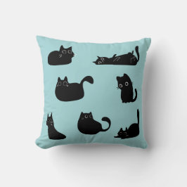 黒おもしろい猫 クッション