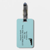 黒おもしろい猫 ラゲッジタグ (裏面縦)