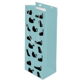 黒おもしろい猫 ワインギフトバッグ (正面アングル)