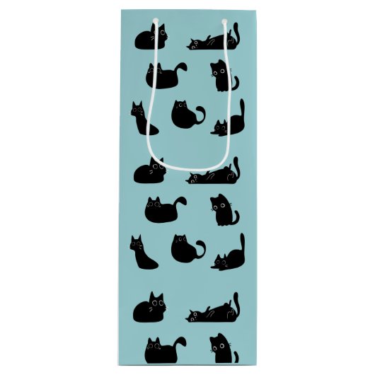 黒おもしろい猫 ワインギフトバッグ (正面)