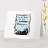 黒おもしろい猫、私が見ている カード (黄色い花)