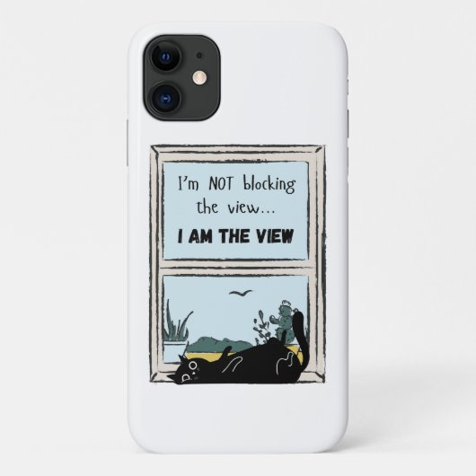 黒おもしろい猫、私が見ている Case-Mate iPhoneケース (裏面)