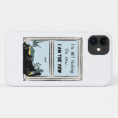 黒おもしろい猫、私が見ている Case-Mate iPhoneケース (裏面(横))