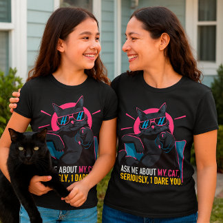 黒おもしろい猫。私頼の猫引用文ユニセックス Tシャツ