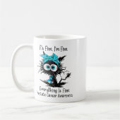 黒おもしろい猫I素晴らしは前立腺癌素晴らし コーヒーマグカップ (左)