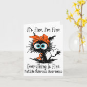 黒おもしろい猫Its素晴らし私は複素晴らし数の カード (黄色い花)