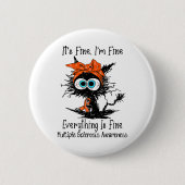 黒おもしろい猫Its素晴らし私は複素晴らし数の 缶バッジ (正面)