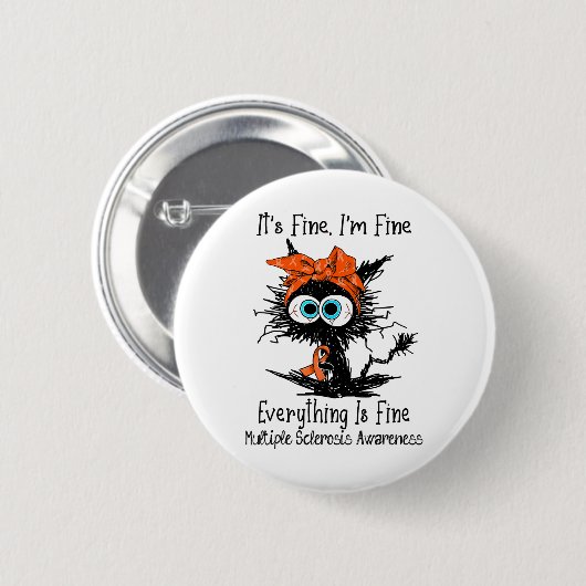 黒おもしろい猫Its素晴らし私は複素晴らし数の 缶バッジ (正面&裏面)