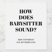 黒おもしろい白の妊娠ベビーシッターが必要 ワインラベル (シングルラベル)