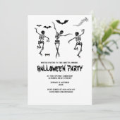 黒おもしろい白ハロウィーン 招待状 (スタンド正面)