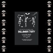 黒おもしろい白ハロウィーン 招待状