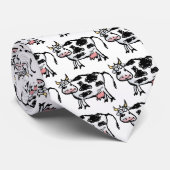 黒おもしろい白牛漫画 ネクタイ (ロール)