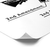 黒おもしろい白AR-15ポスター ポスター (角)