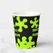 黒おもしろい緑スライム名前をカスタムする誕生日 紙コップ (左)