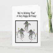 黒おもしろい羊ハッピーバースデー挨拶 カード (正面)