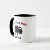 黒おもしろい羊 マグカップ (正面左)