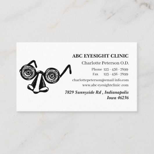 黒おもしろい色眼科医 名刺 (正面)