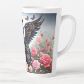 黒おもしろい鬼と天使の猫 カフェラテマグ (右)