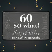 黒おもしろい60感動的だから何60誕生日 横断幕