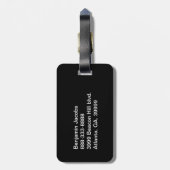 黒およびコバルトブルーの除去されたカスタムな荷物のラベル ラゲッジタグ (裏面縦)