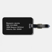 黒およびコバルトブルーの除去されたカスタムな荷物のラベル ラゲッジタグ (裏面横)