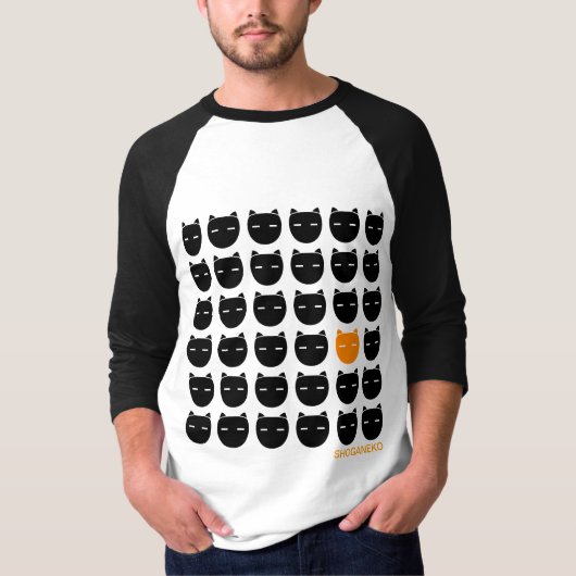 黒およびショウガ猫 Tシャツ (正面)