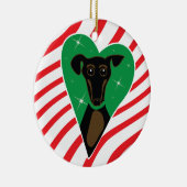 黒およびタンのクリスマス犬のオーナメント セラミックオーナメント (右)