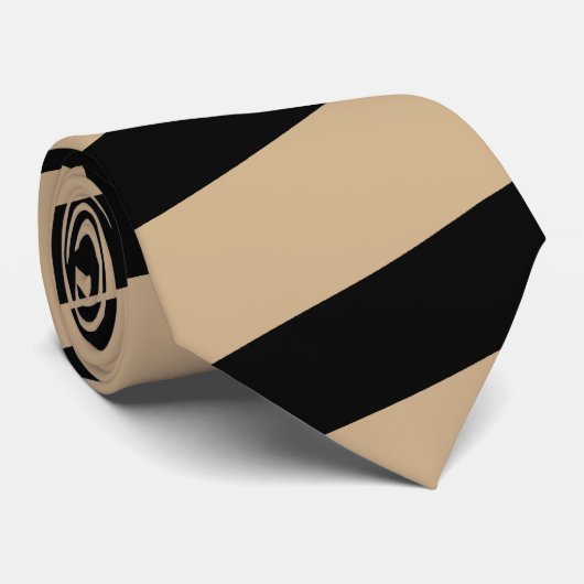 黒およびタンのストライプのなタイ(厚く縞で飾ります) ネクタイ (ロール)