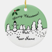 黒およびタンのダックスフントのクリスマスのランニング セラミックオーナメント (裏面)