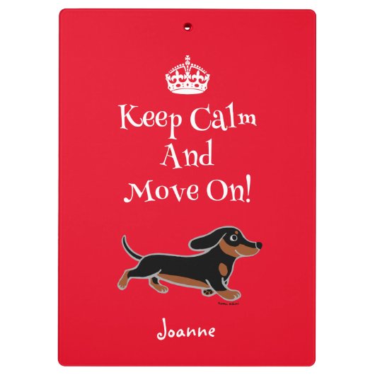 黒およびタンのダックスフントのランニング クリップボード (裏面)