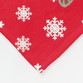 黒およびタンのダックスフントサンタ フリースブランケット (角)