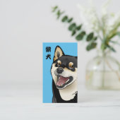 黒およびタンの柴犬犬のカスタマイズ可能なカード 名刺 (スタンド正面)