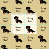 黒およびタンの滑らかなダックスフント ファブリック (タイル)