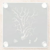 黒およびタンの珊瑚 ガラスコースター (裏面)