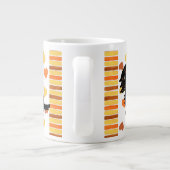 黒およびタンの長い髪のダックスフント3 ジャンボコーヒーマグカップ (裏面)