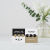 黒およびタンのColorblockの名刺 名刺 (スタンド正面)