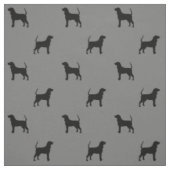 黒およびタンのCoonhoundのシルエットパターン ファブリック (見本)