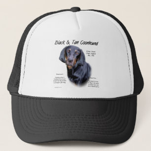 黒およびタンのCoonhoundの歴史のデザイン キャップ